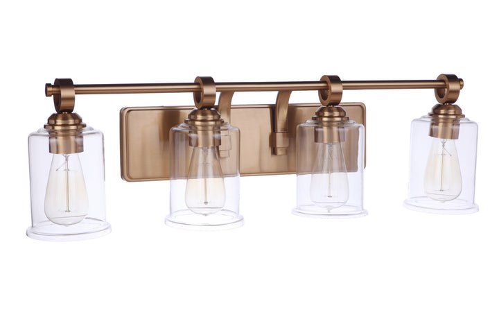Romero Four Light Vanity in Satin Brass