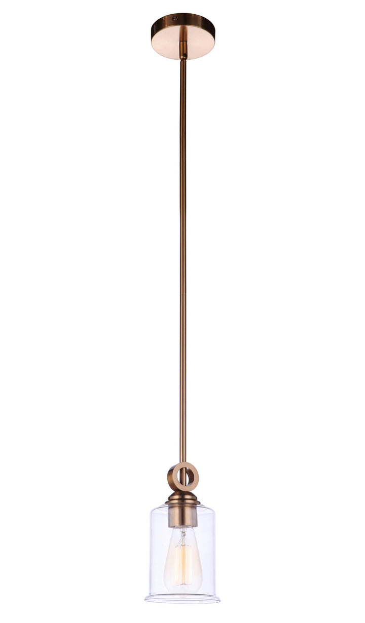 Romero One Light Mini Pendant in Satin Brass