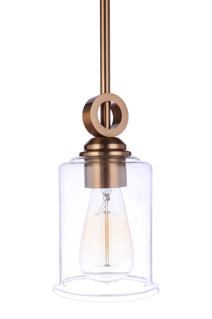 Romero One Light Mini Pendant in Satin Brass