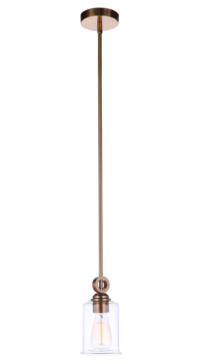 Romero One Light Mini Pendant in Satin Brass