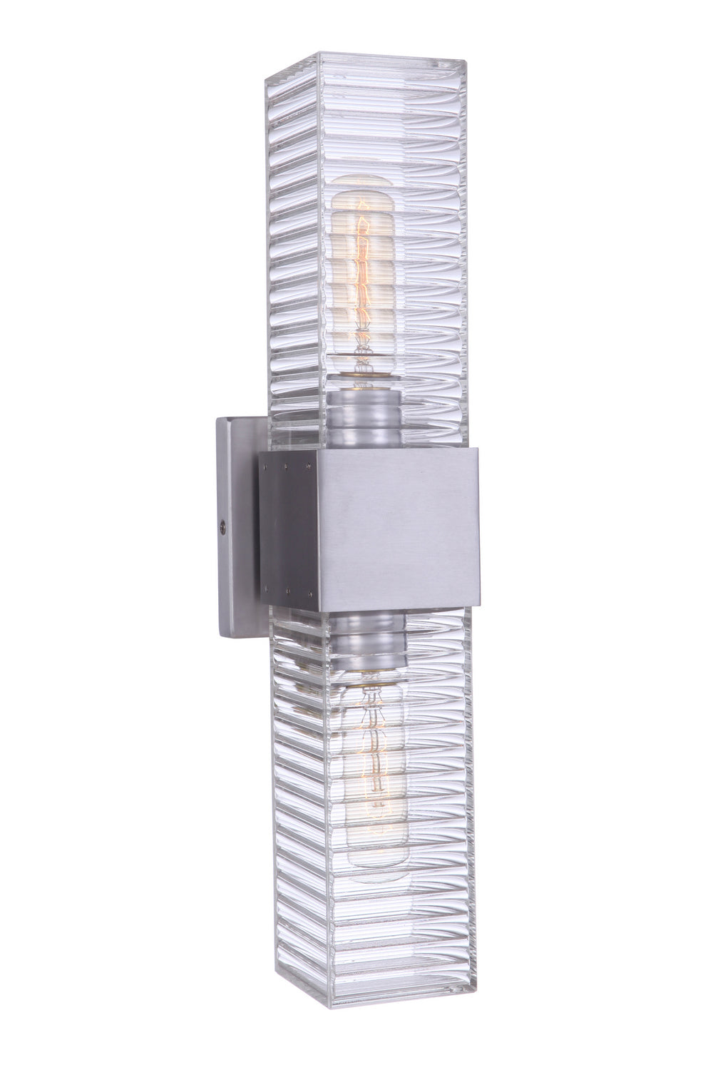 Ridge Two Light Outdoor Wall Mount in Satin Aluminum