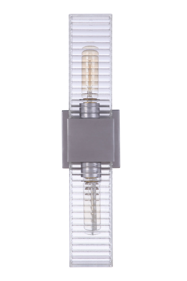 Ridge Two Light Outdoor Wall Mount in Satin Aluminum