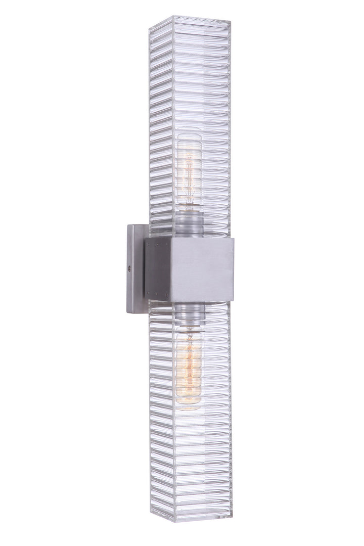 Ridge Two Light Outdoor Wall Mount in Satin Aluminum