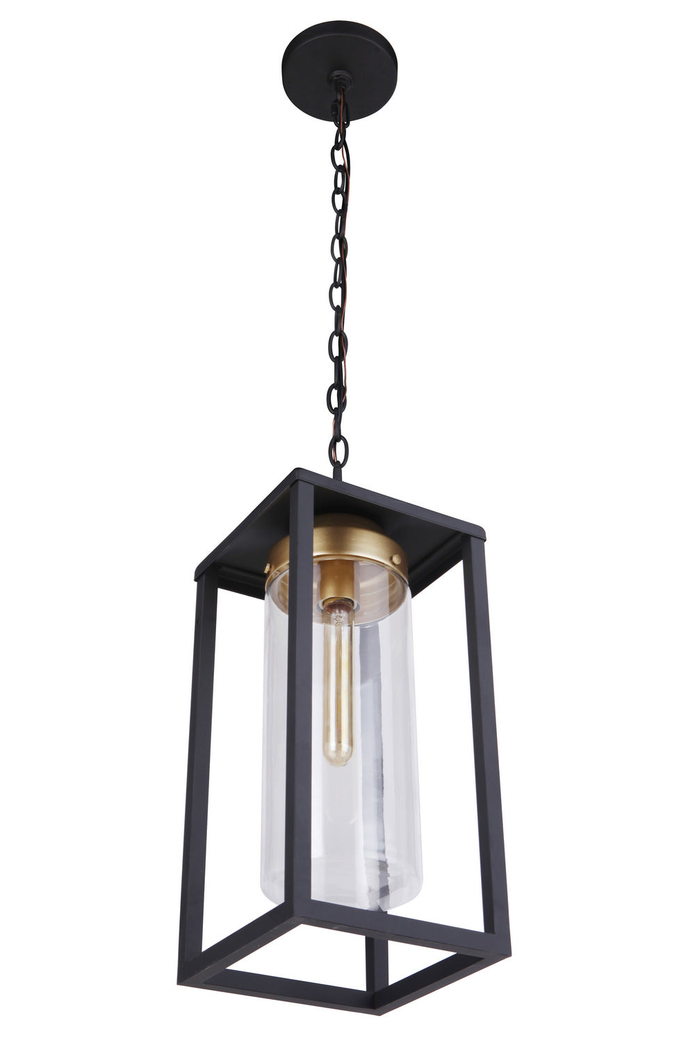 Neo One Light Outdoor Pendant in Midnight/Satin Brass