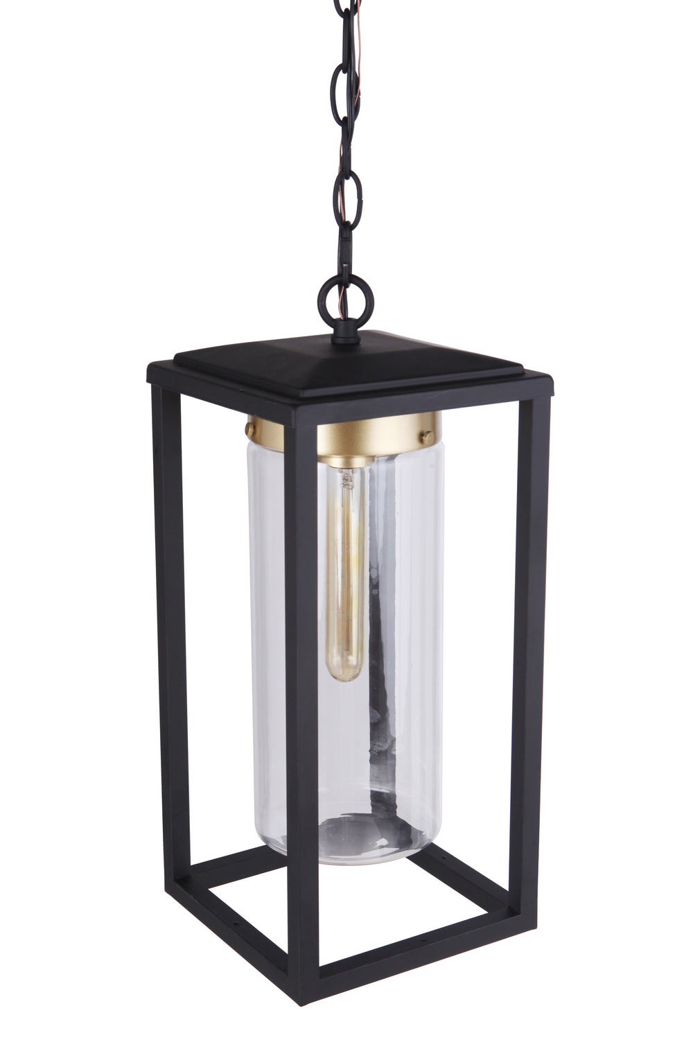 Neo One Light Outdoor Pendant in Midnight/Satin Brass