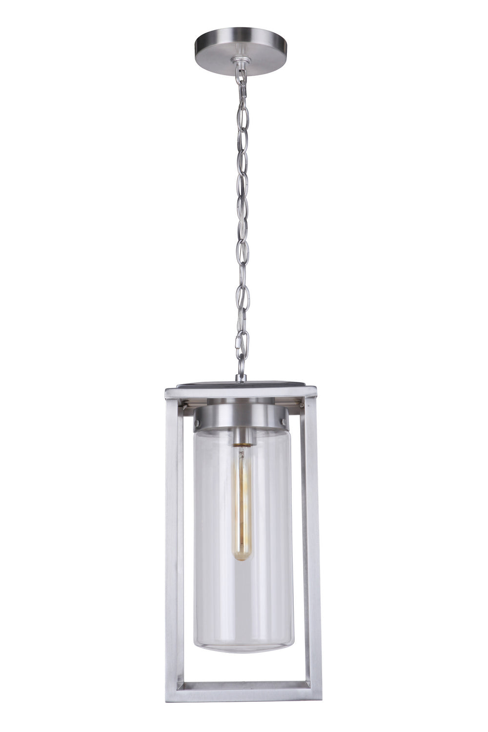 Neo One Light Outdoor Pendant in Satin Aluminum