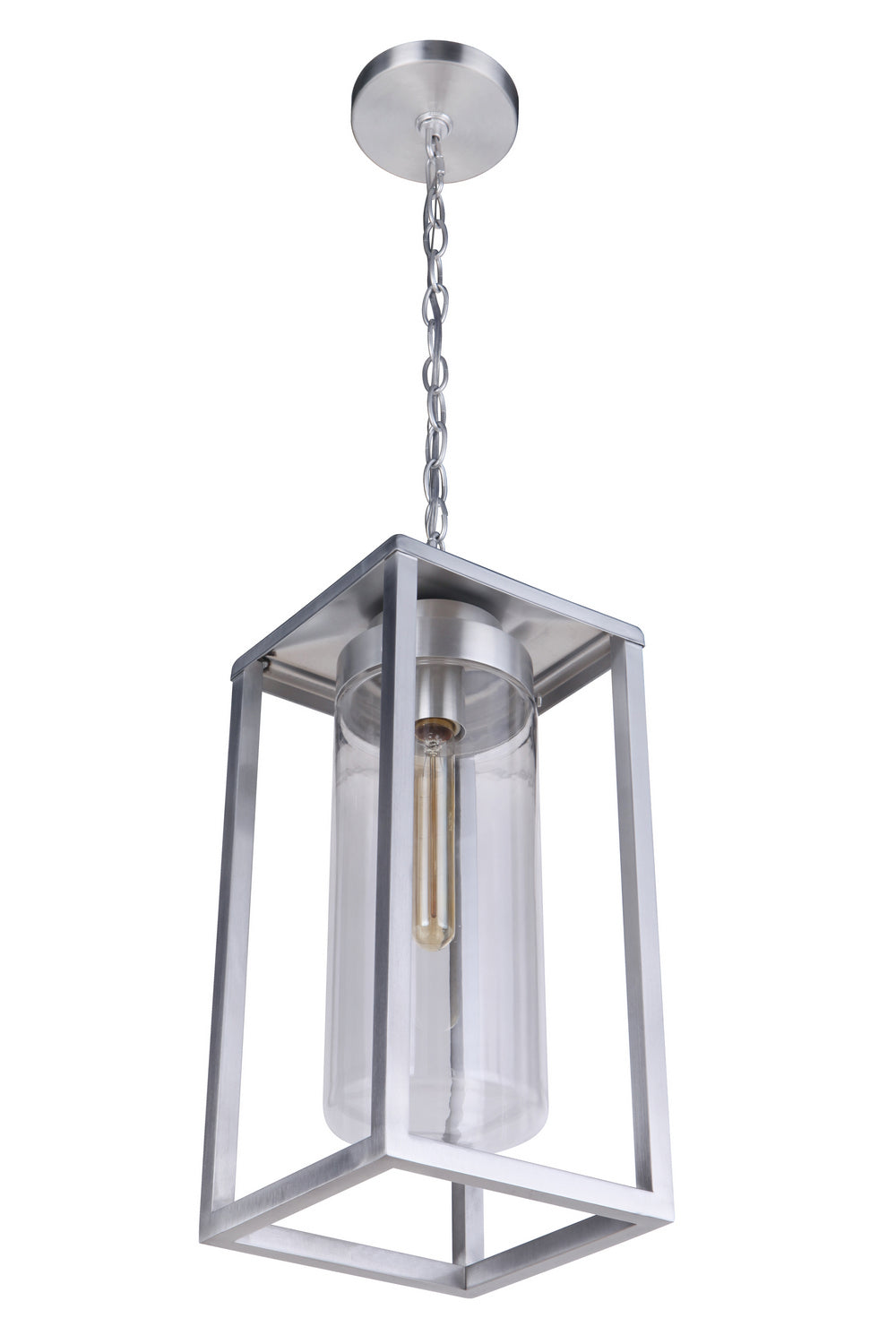 Neo One Light Outdoor Pendant in Satin Aluminum