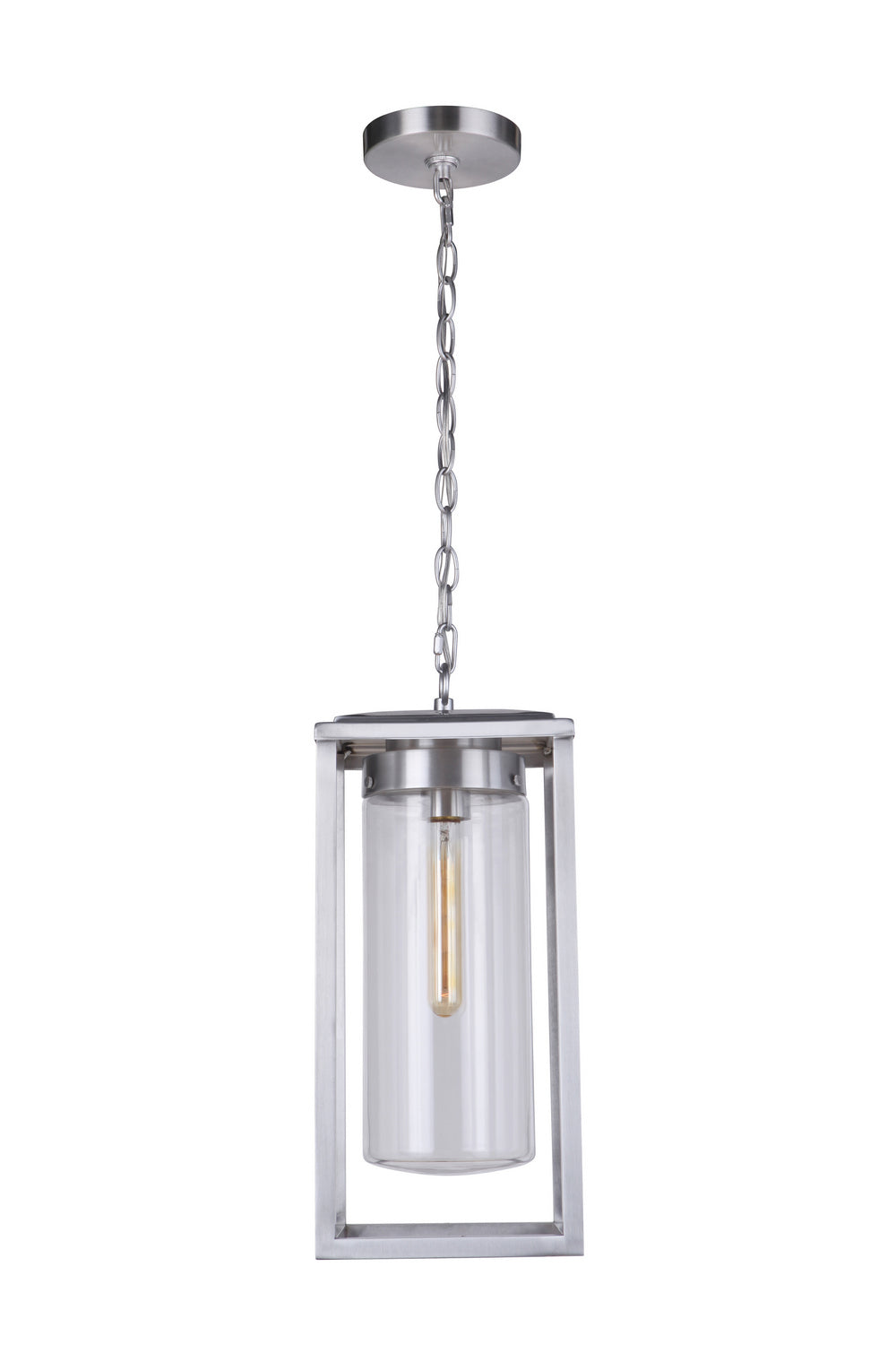 Neo One Light Outdoor Pendant in Satin Aluminum