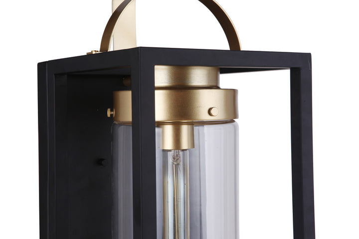 Neo One Light Outdoor Wall Mount in Midnight/Satin Brass