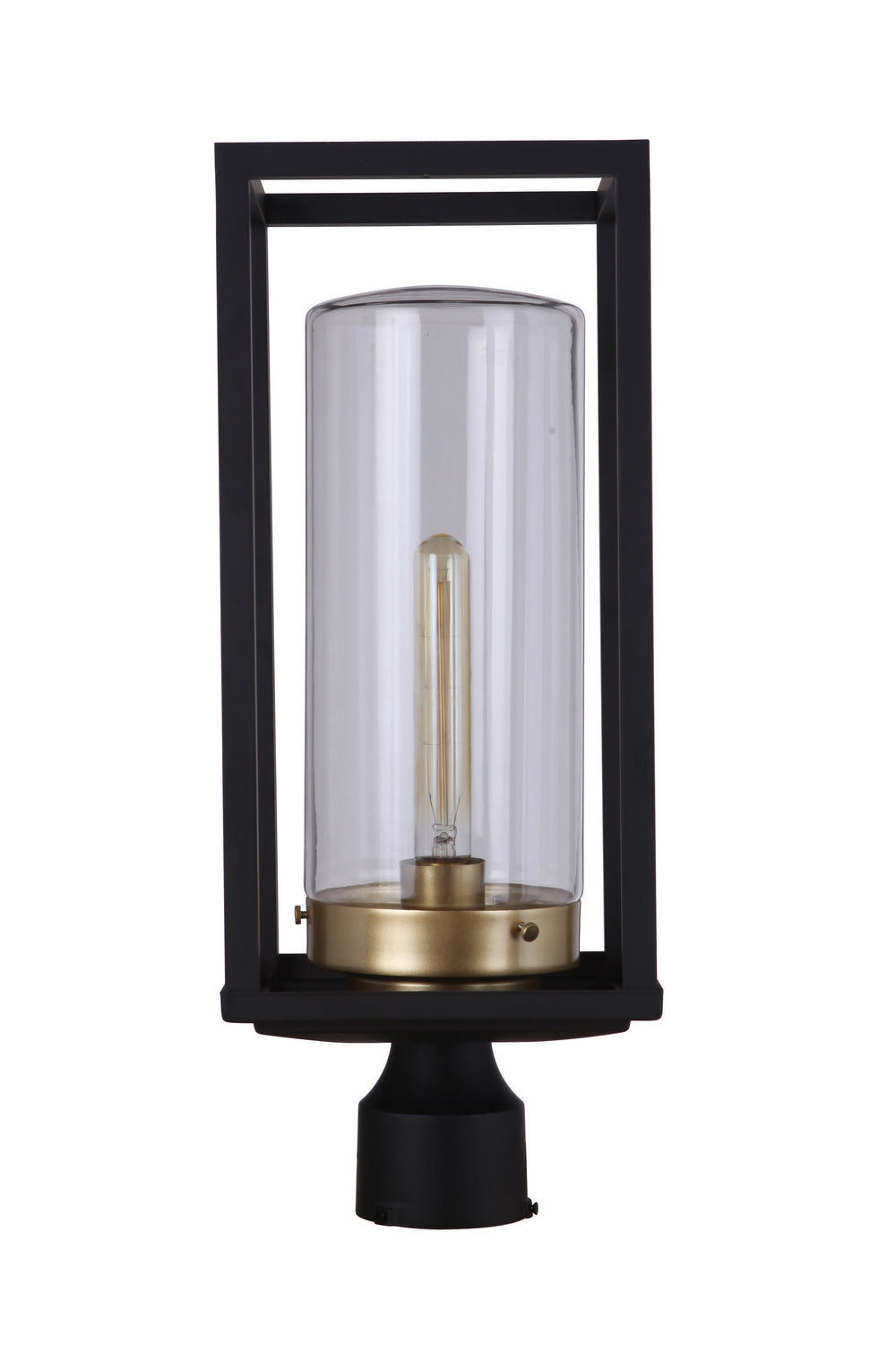 Neo One Light Outdoor Post Mount in Midnight/Satin Brass