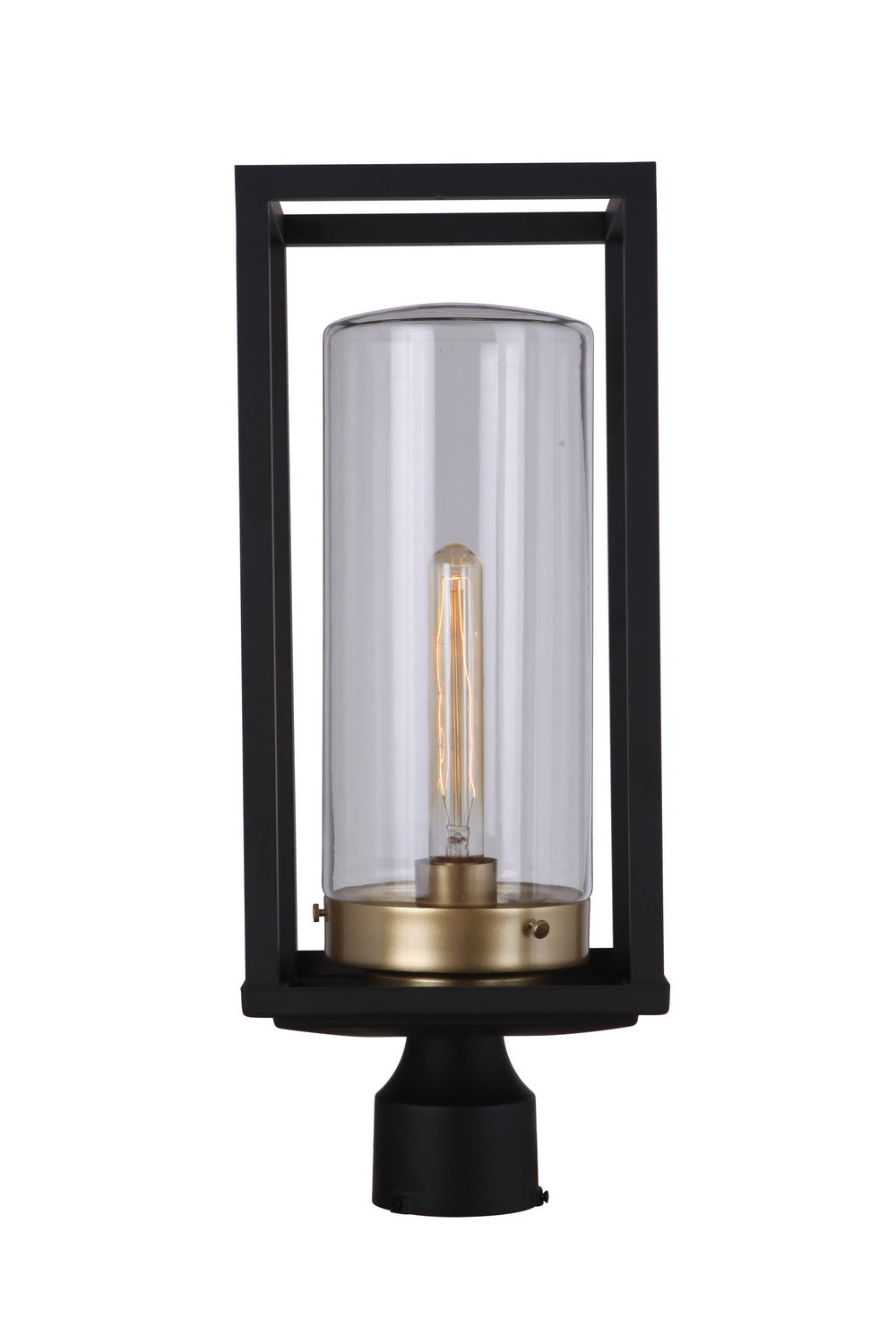 Neo One Light Outdoor Post Mount in Midnight/Satin Brass