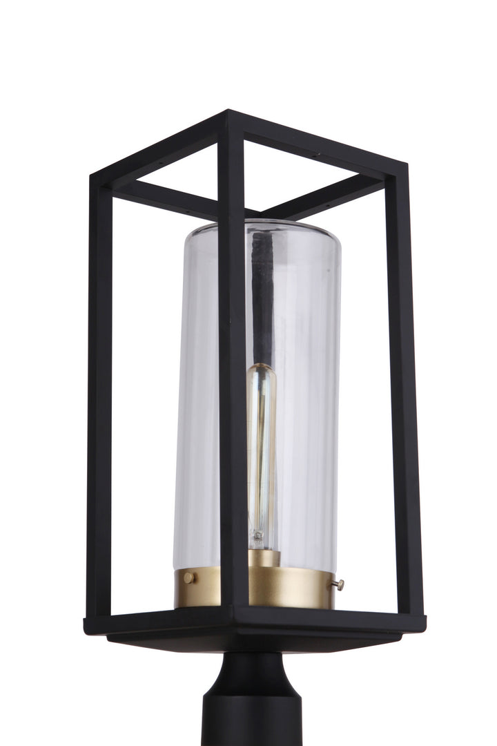 Neo One Light Outdoor Post Mount in Midnight/Satin Brass