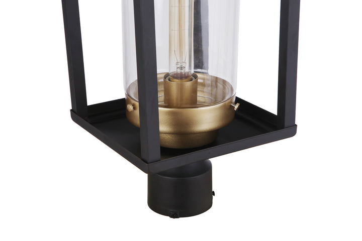 Neo One Light Outdoor Post Mount in Midnight/Satin Brass