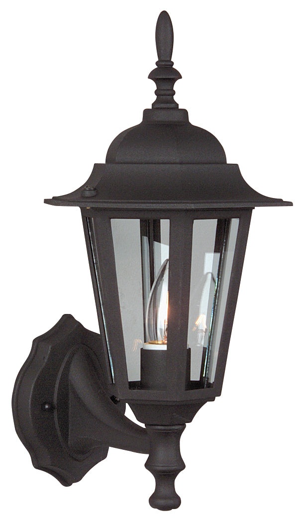 Straight Glass Cast One Light Wall Mount in Textured Black