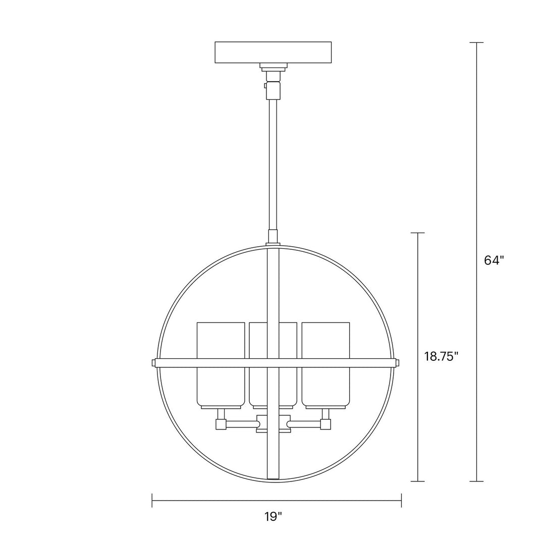 Generation Lighting. Three Light Chandelier