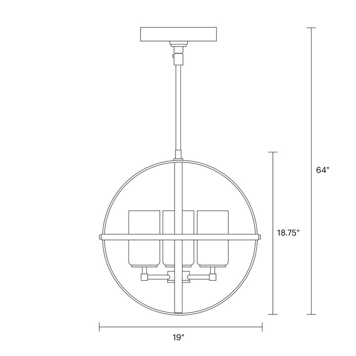 Generation Lighting. Three Light Chandelier