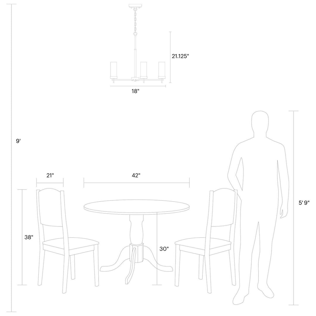 Visual Comfort Studio Three Light Chandelier