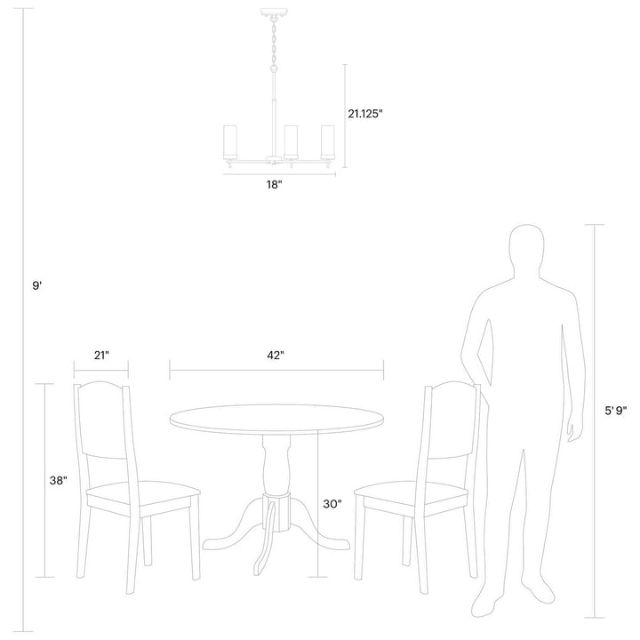 Visual Comfort Studio Three Light Chandelier