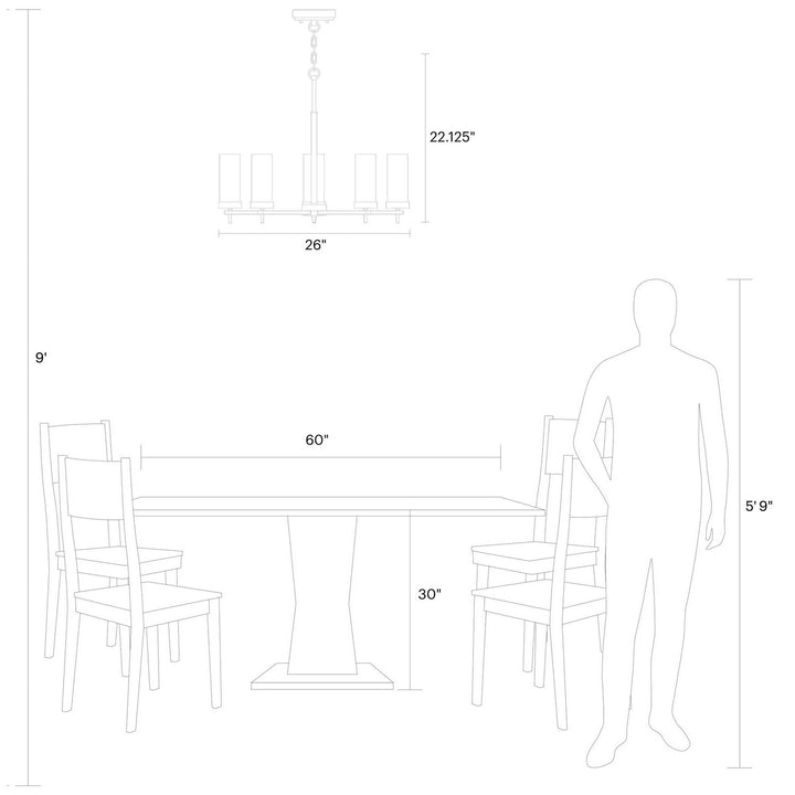 Visual Comfort Studio Five Light Chandelier