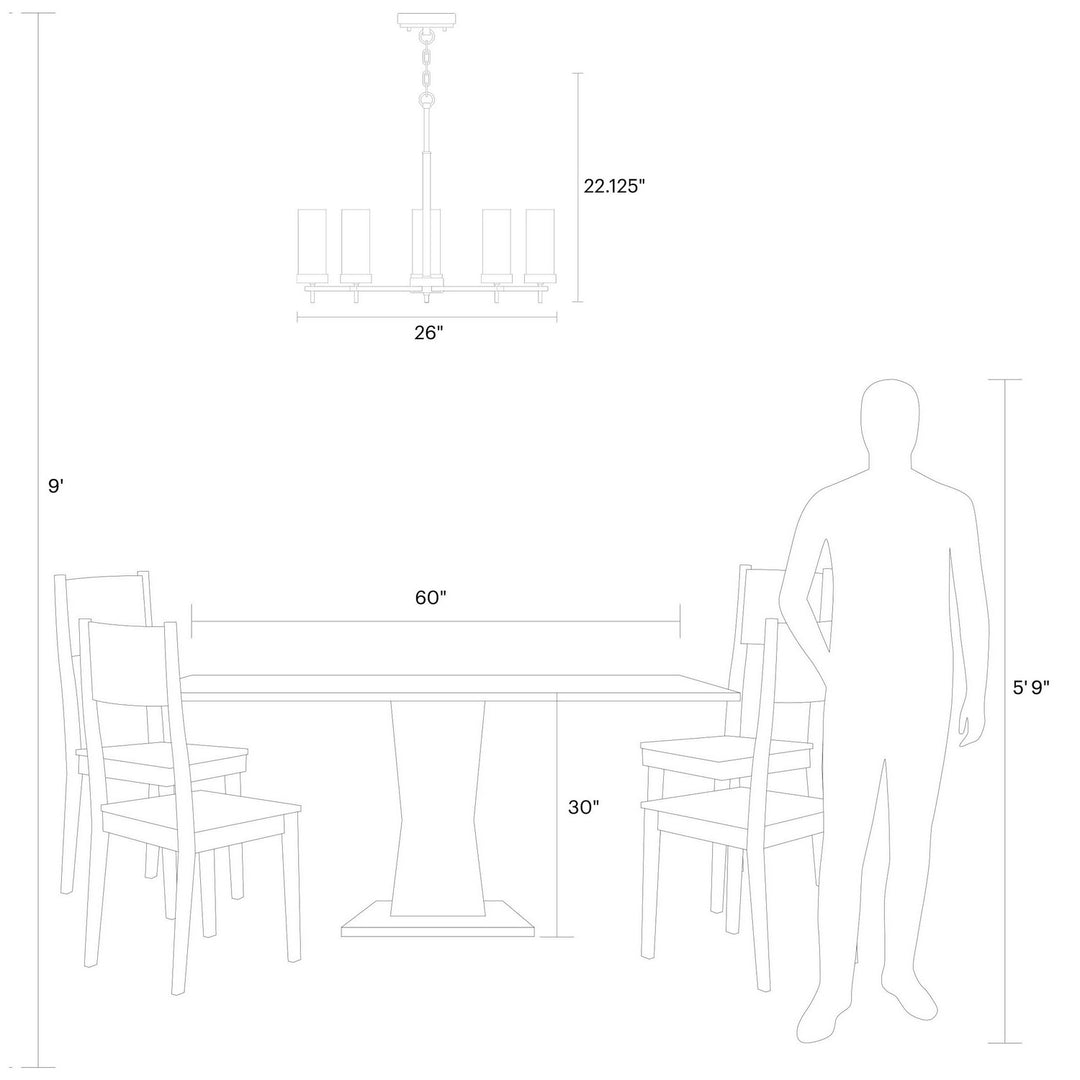 Visual Comfort Studio Five Light Chandelier