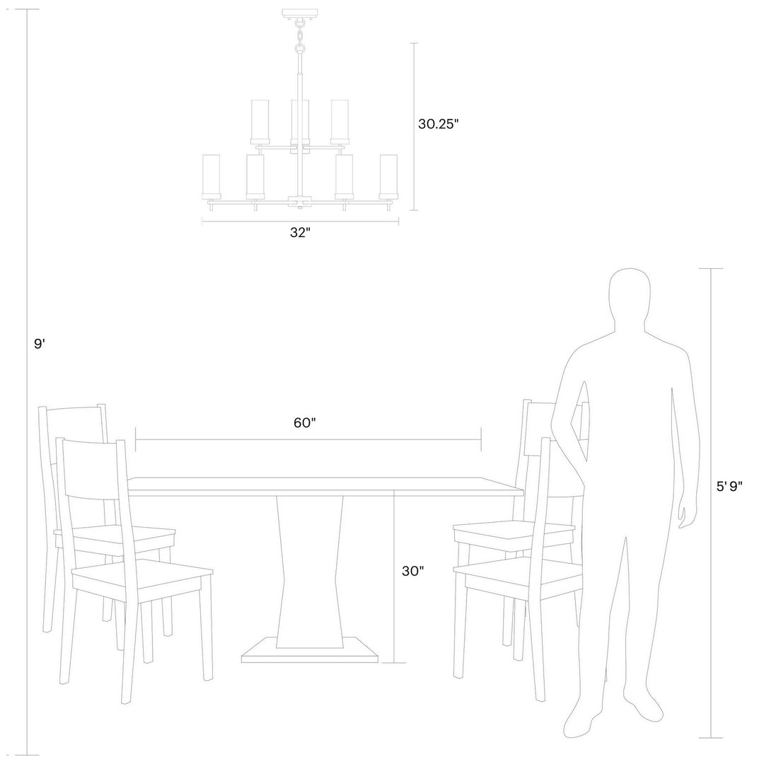 Visual Comfort Studio Nine Light Chandelier