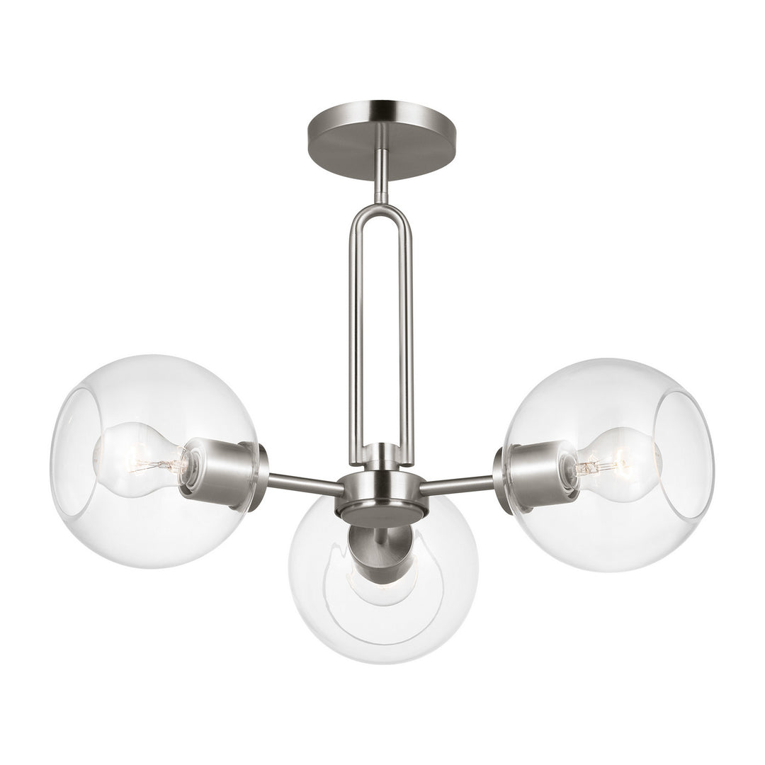 Visual Comfort Studio Three Light Semi-Flush Mount