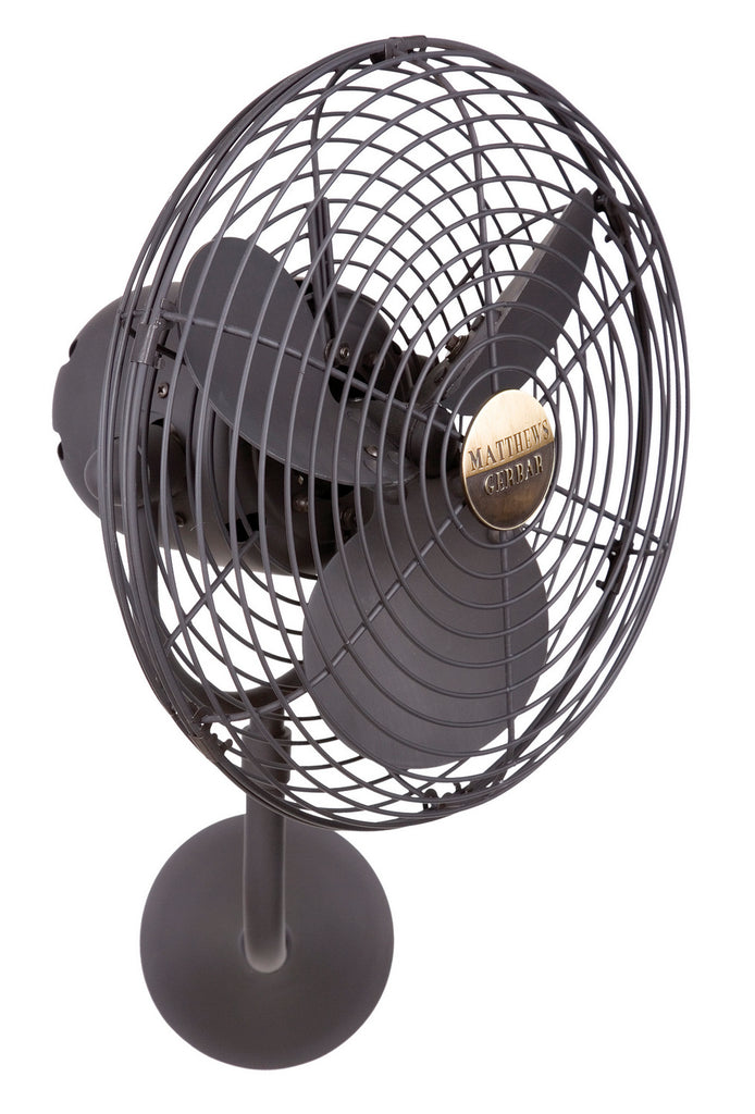 Matthews Fan Company 16-in Oscillation Indoor or Outdoor Bronze Wall  Mounted Fan