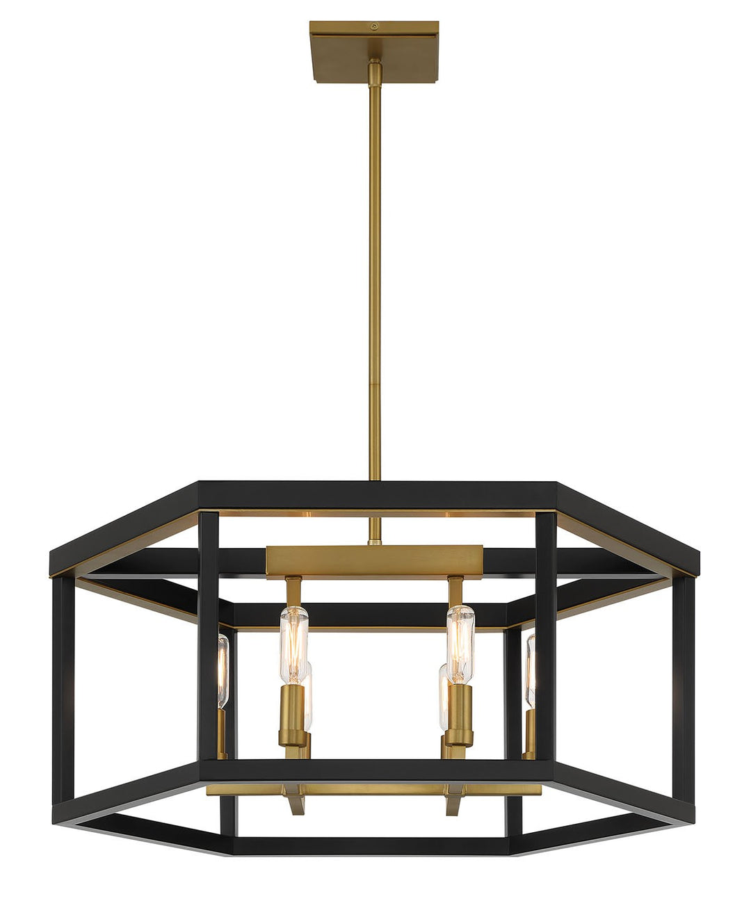 Minka Lavery Union Estates Six Light Pendant in Coal And Soft Brass