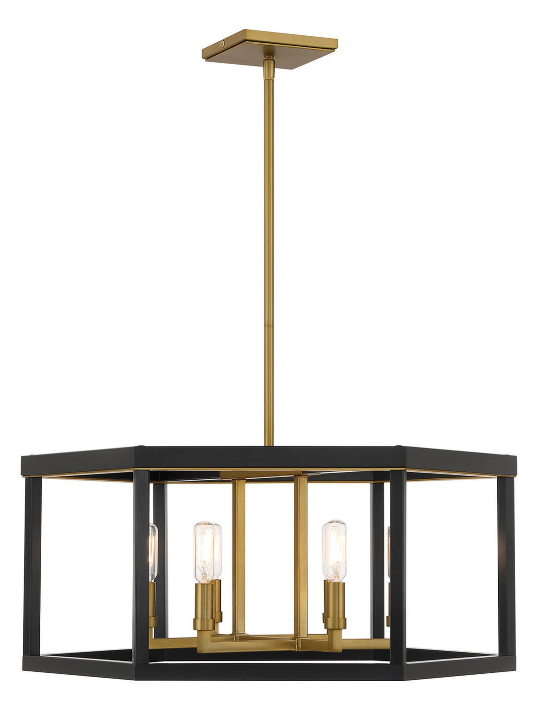 Minka Lavery Union Estates Six Light Pendant in Coal And Soft Brass