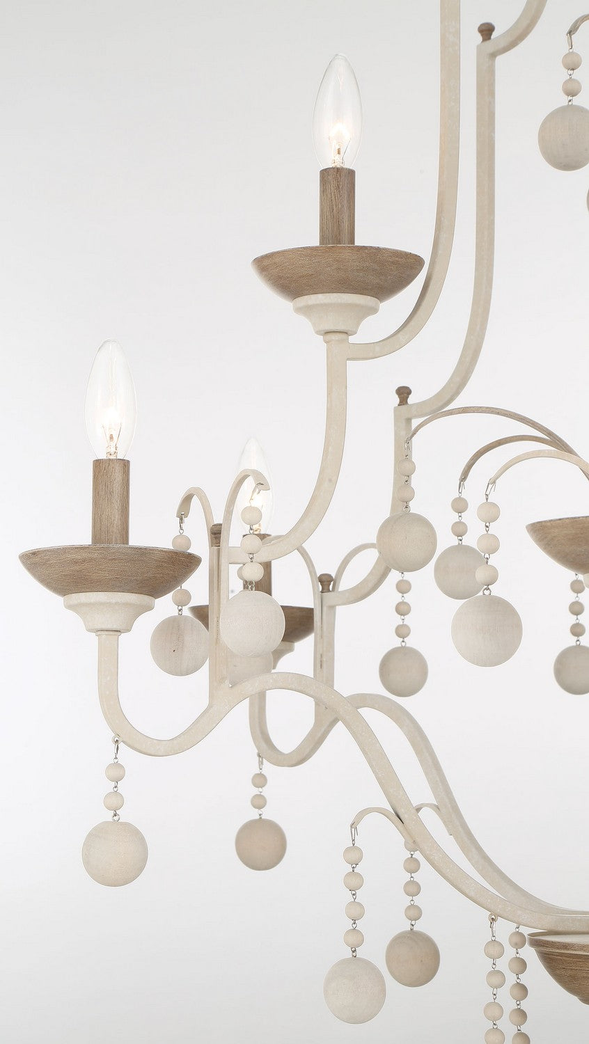 Minka Lavery Colonial Charm Nine Light Chandelier in White Wash & Sun Dried Clay