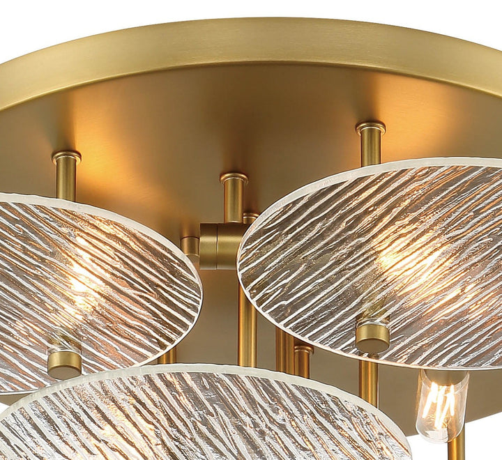 Minka Lavery Artze Four Light Flush Mount in Soft Brass