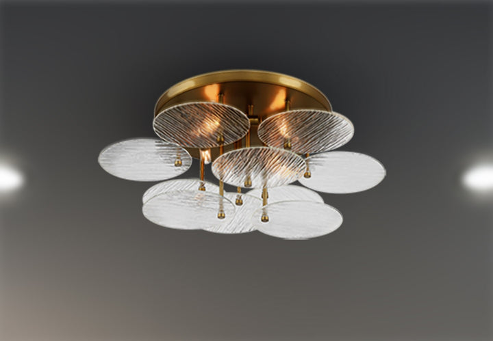 Minka Lavery Artze Four Light Flush Mount in Soft Brass