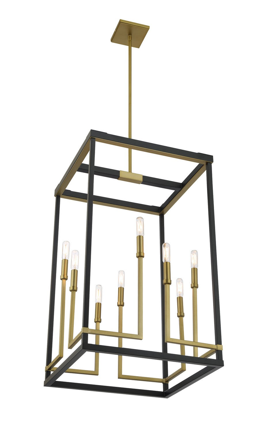 Minka Lavery Union Estates Eight Light Pendant in Coal And Soft Brass