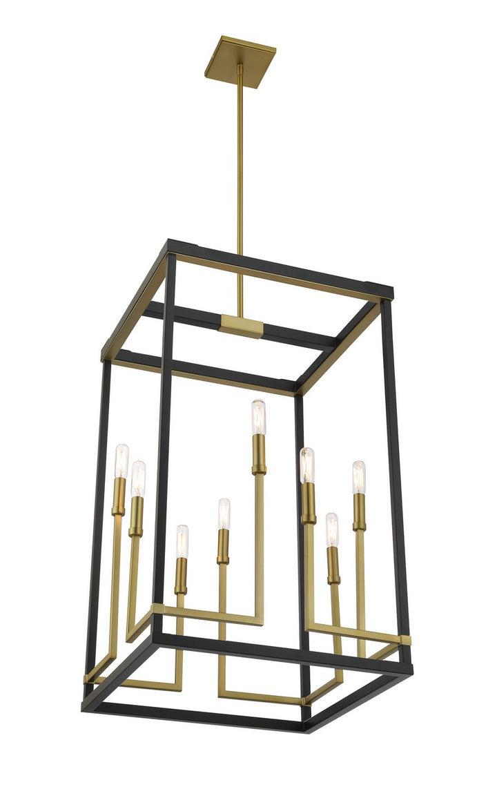 Minka Lavery Union Estates Eight Light Pendant in Coal And Soft Brass