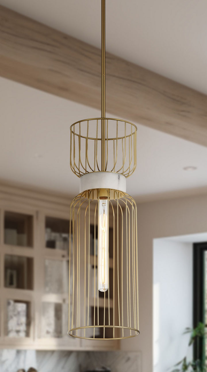 Minka Lavery Park Slope One Light Mini Pendant in Nouveau Gold