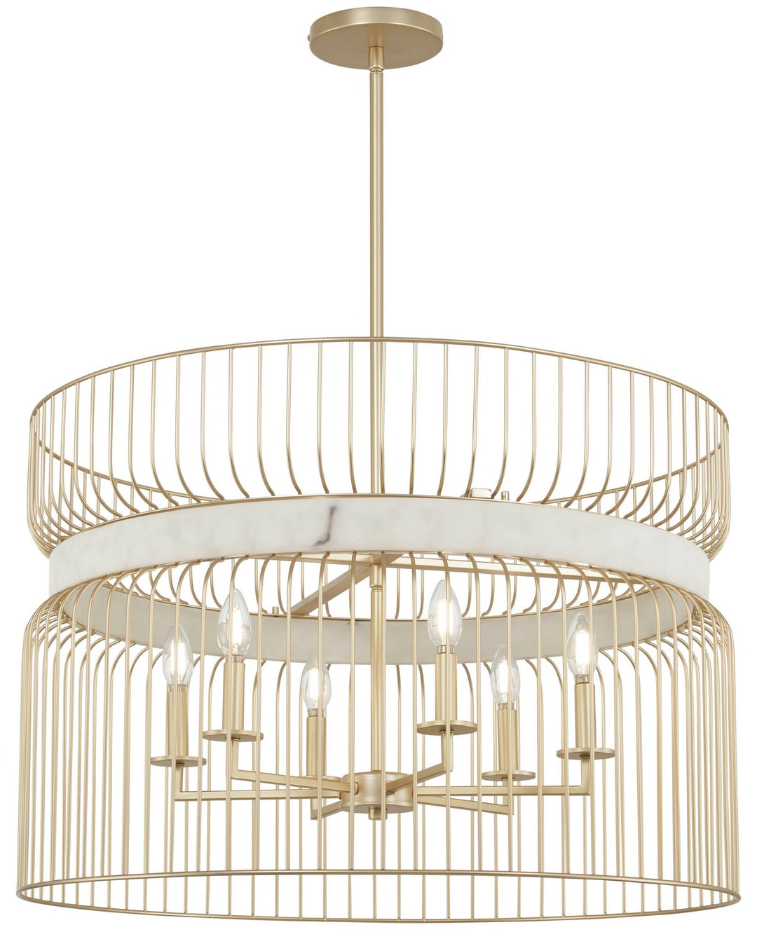 Minka Lavery Park Slope Six Light Pendant in Nouveau Gold