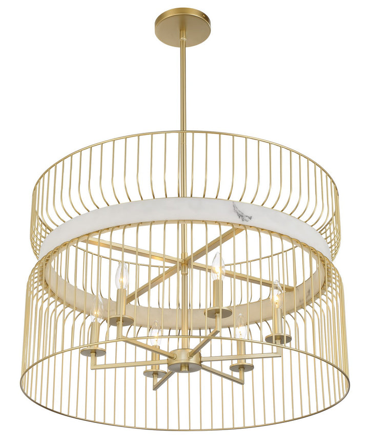 Minka Lavery Park Slope Six Light Pendant in Nouveau Gold