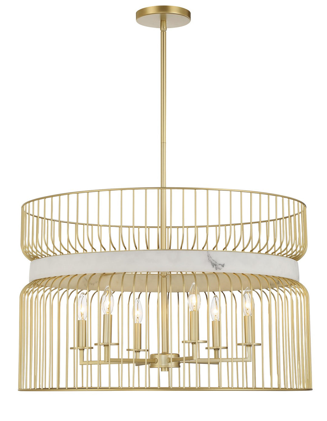 Minka Lavery Park Slope Six Light Pendant in Nouveau Gold