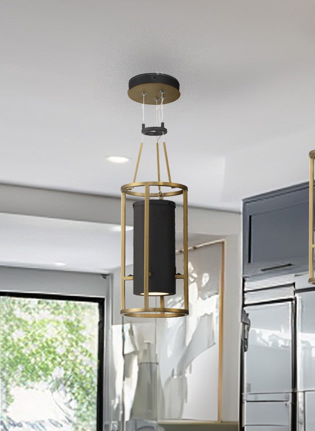 Minka Lavery Levitation LED Mini Pendant in Sand Coal & Soft Brass