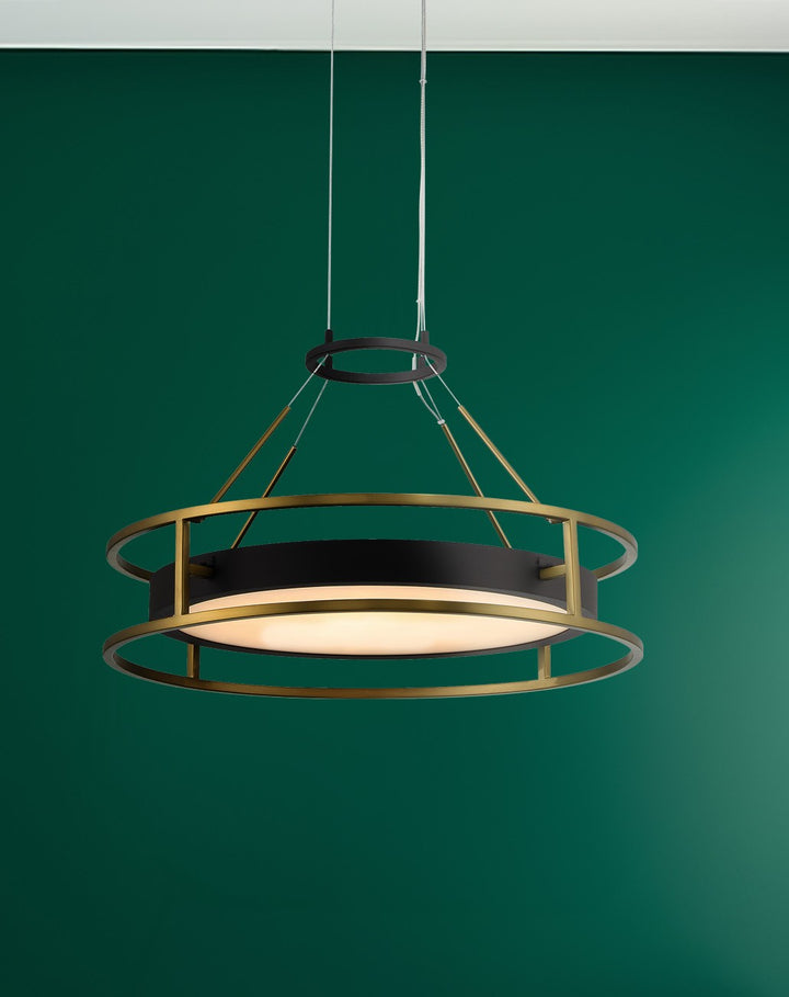 Minka Lavery Levitation LED Pendant in Sand Coal & Soft Brass