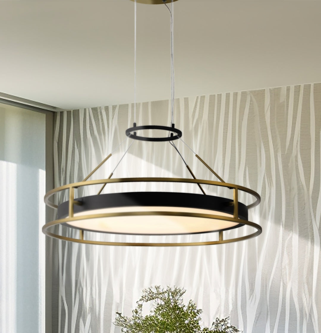 Minka Lavery Levitation LED Pendant in Sand Coal & Soft Brass