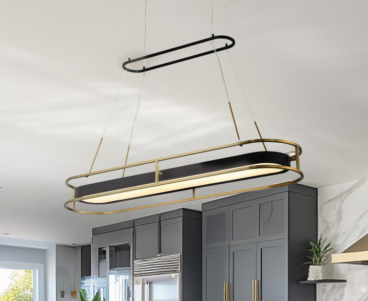 Minka Lavery Levitation LED Island Pendant in Sand Coal & Soft Brass