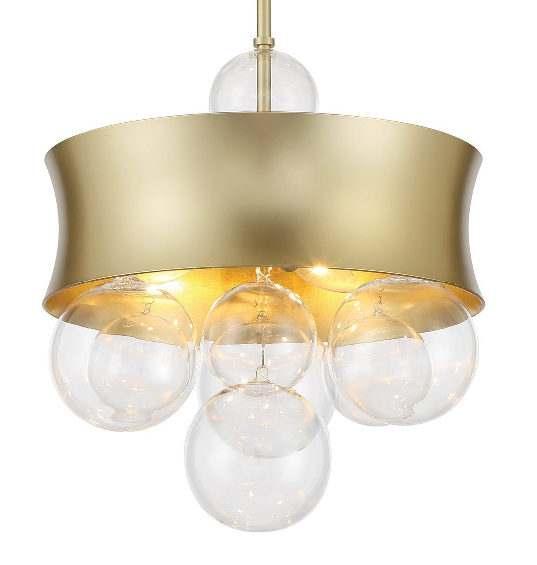 Minka Lavery Verdi Square Three Light Convertible Pendant in Soft Gold