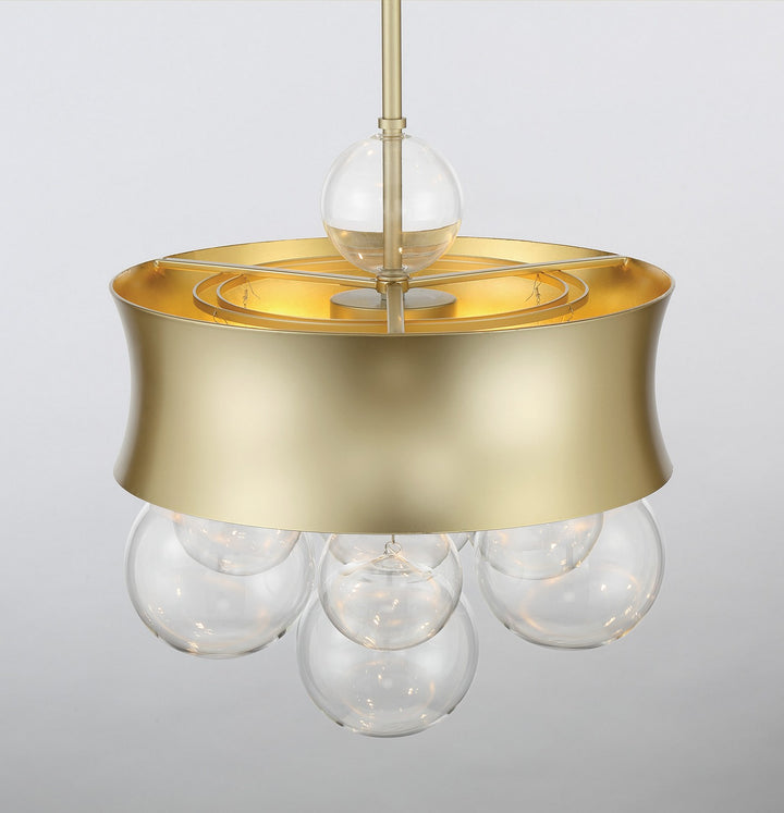 Minka Lavery Verdi Square Three Light Convertible Pendant in Soft Gold