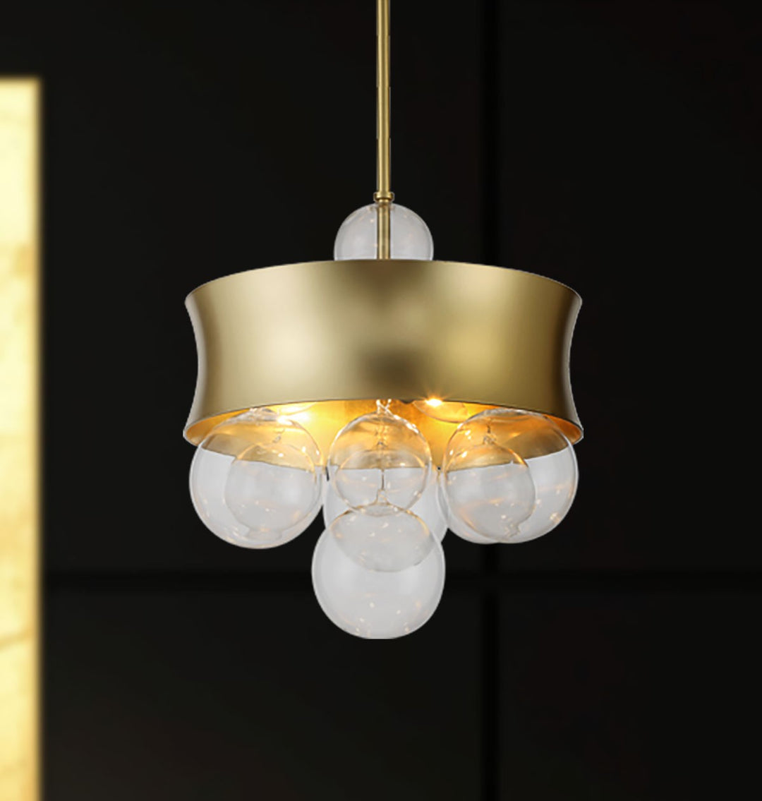 Minka Lavery Verdi Square Three Light Convertible Pendant in Soft Gold