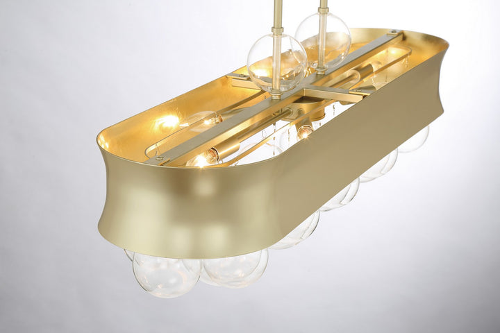 Minka Lavery Verdi Square Six Light Island Pendant in Soft Gold