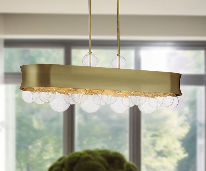 Minka Lavery Verdi Square Six Light Island Pendant in Soft Gold