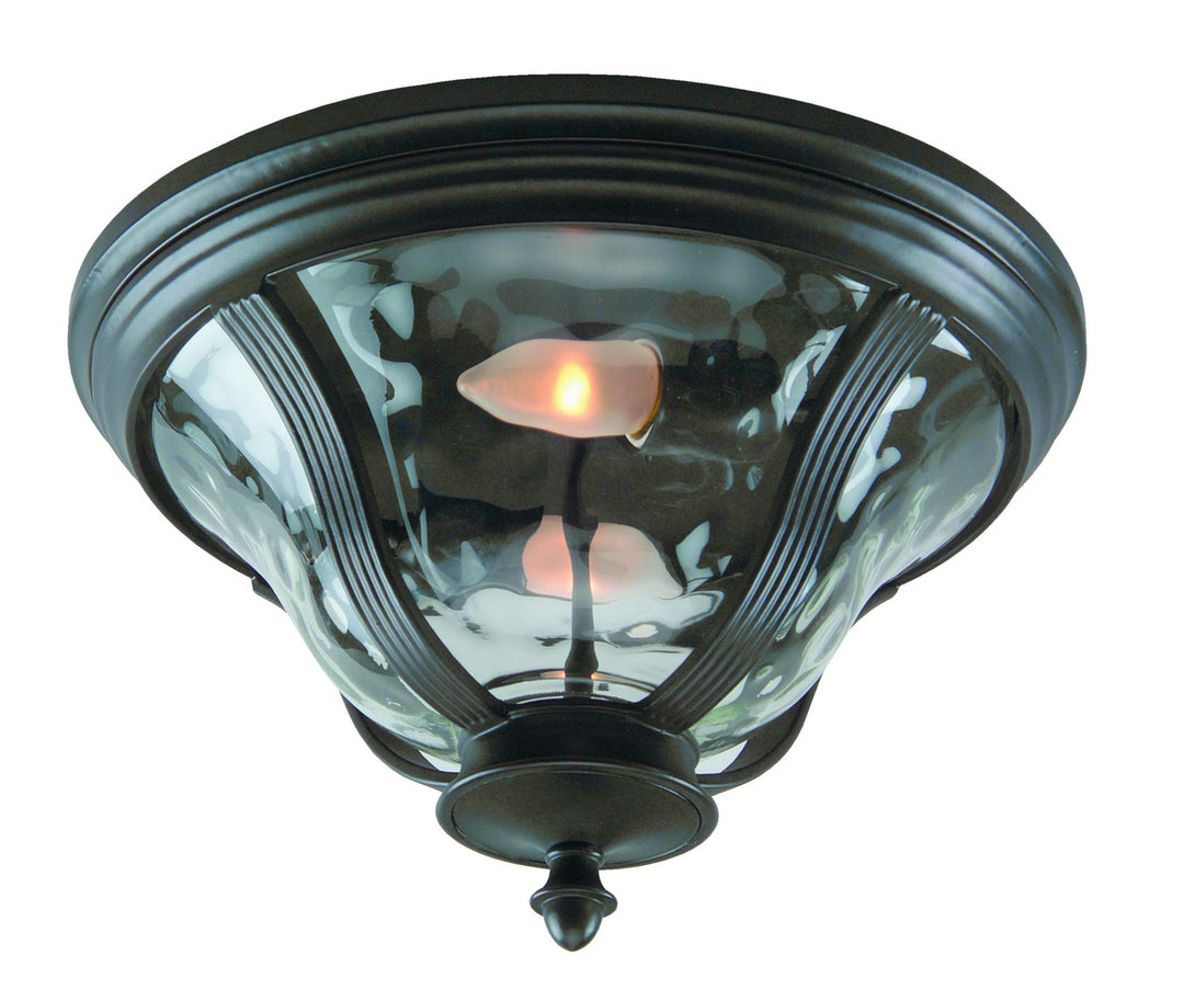 Frances Two Light Flushmount in Oiled Bronze Outdoor