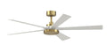 Brass - Antique Base with 5 Matte White Blades. / 64