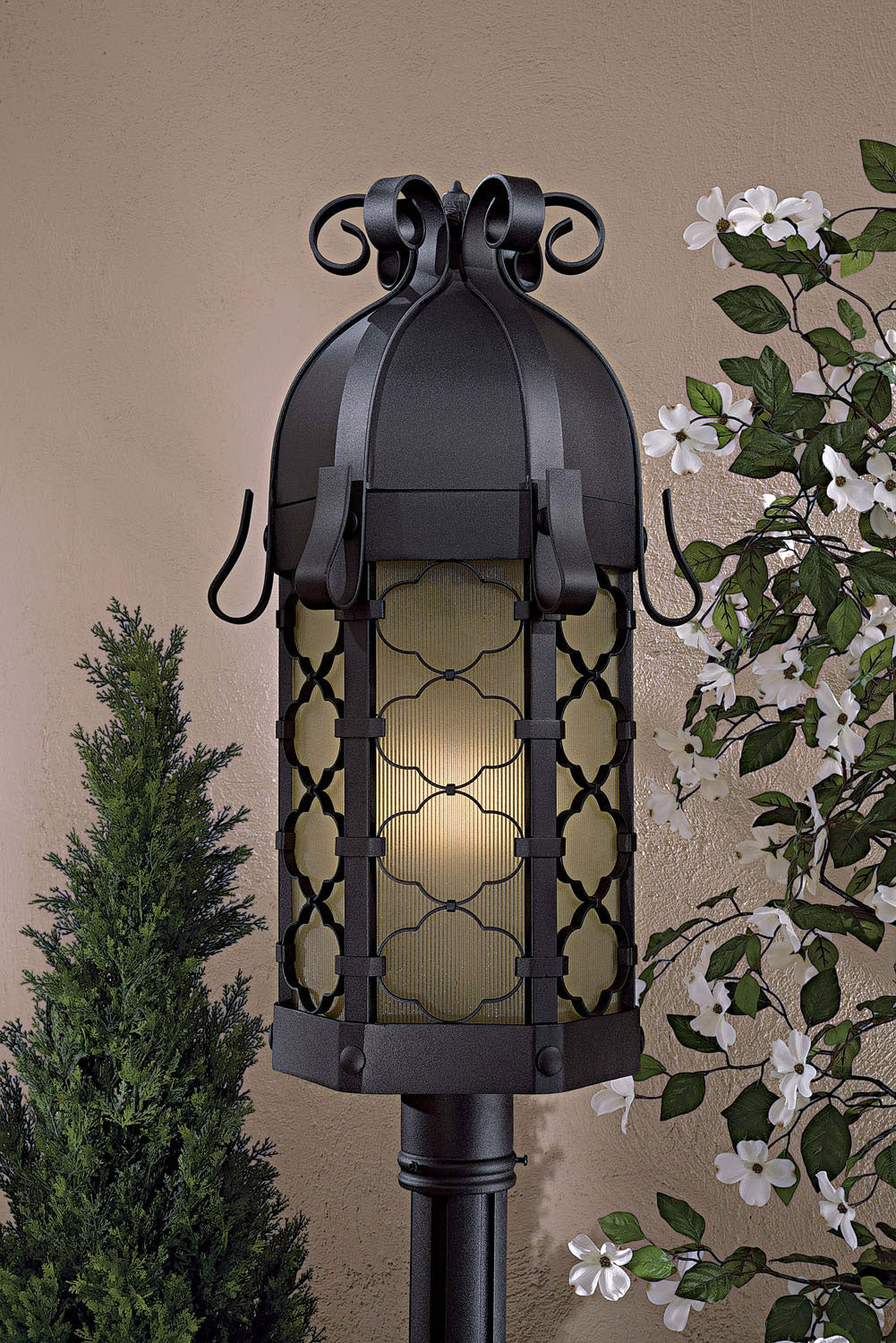 Minka Lavery Montalbo One Light Outdoor Post Mount in Coal